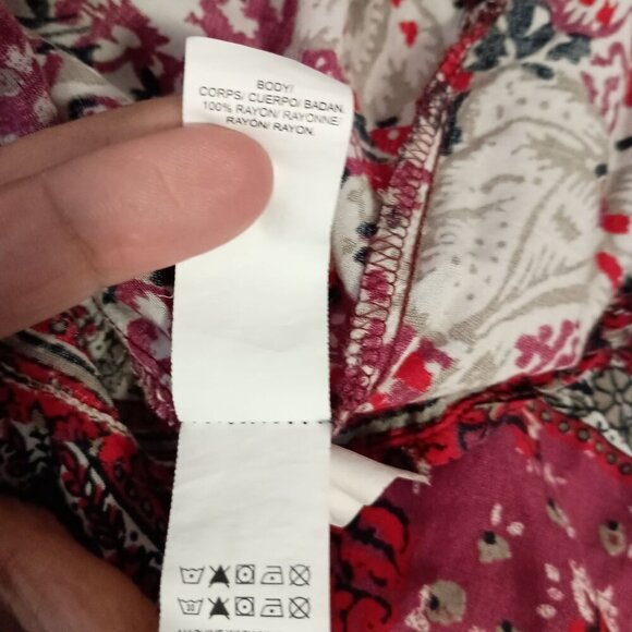 Lucky Brand Boho Tunic Top Rose Pink 3/4 Sleeve Blouse Women’s Size S - Picture 8 of 8